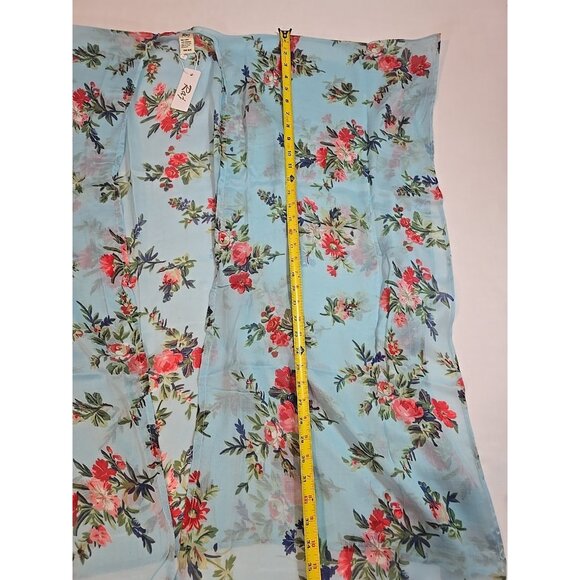 Raj Womens Top OS Blue Floral Open Duster Kimono Cover Up Boho Beachy New - Picture 10 of 11